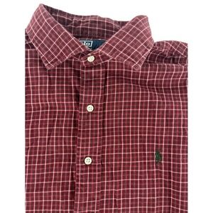 POLO RALPH LAUREN Shirt  Stanton Classic Fit Casual Size‎ XL X-Large Red Plaid